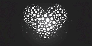 黑白心形点阵图案