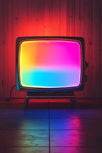 复古电视机彩虹屏幕