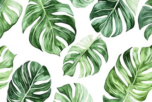 绿色热带树叶图案