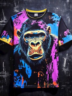 多彩猴脸T恤