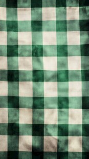 绿色和白色格子桌布