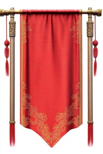 红色锦旗上的金龙图案