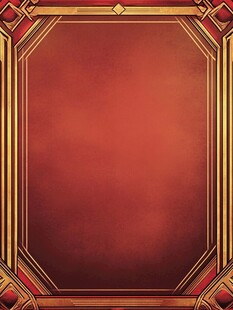 奢华红金边框背景