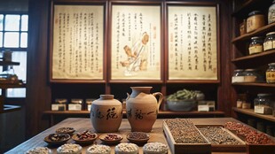 传统中药店内景