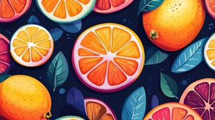 柑橘类水果的图案设计