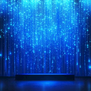 蓝色光影下的舞台