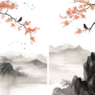 梅花山水画意境