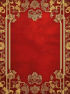 金色花纹红色背景