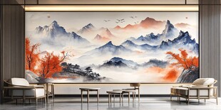 山水画壁画
