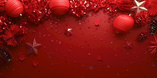 红色圣诞装饰风格