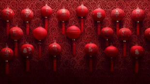 红色灯笼墙
