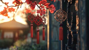 中国传统结与梅花