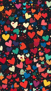 五彩斑斓的心形图案