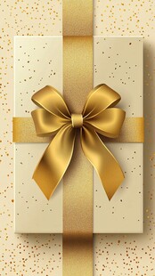 金色蝴蝶结包装的礼物