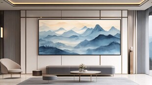 山水画艺术 室内装饰 现代简约风格