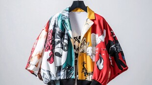 多彩抽象艺术风衣