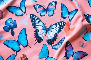 蝴蝶粉色印花布