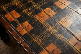 皮革桌布的格子图案