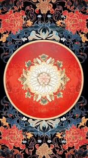 红色花卉曼陀罗