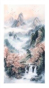 山水画中的春日仙境