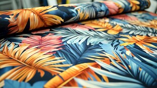 热带风情印花布卷