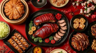 美味佳肴 红色背景 中国风味