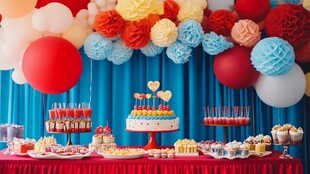 五彩缤纷的生日派对布置