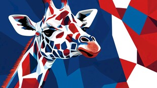 几何图案长颈鹿