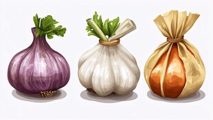 三种蔬菜 洋葱大蒜与大葱