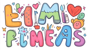 趣味手绘字母装饰图案