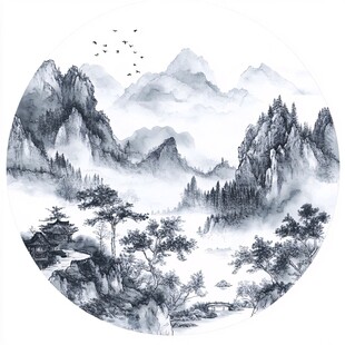 水墨山水图