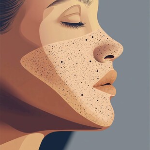 女性面部磨砂护肤时刻