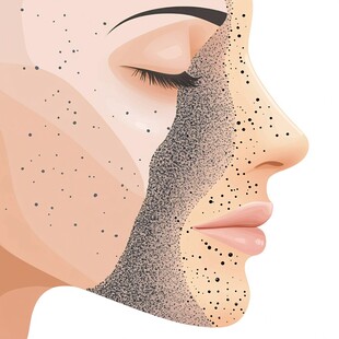 女士面部去角质清洁画面