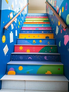 多彩童趣涂鸦楼梯