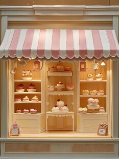 梦幻甜品店橱窗展示