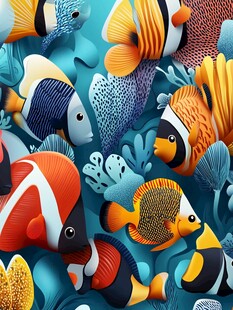 缤纷海底世界多彩热带鱼