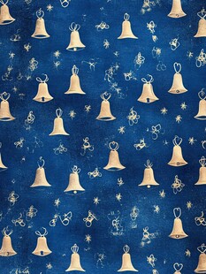 蓝色圣诞铃铛图案背景