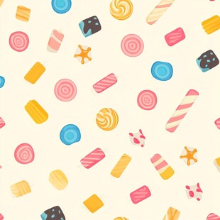 多彩糖果无缝图案背景