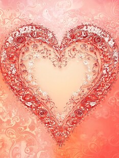 心形花纹装饰的浪漫背景