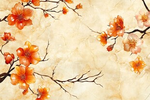 橘色花枝背景图
