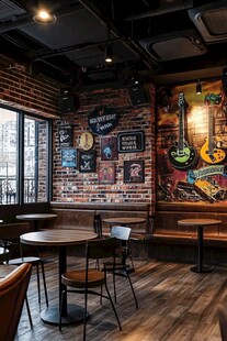 个性摇滚风餐厅室内场景