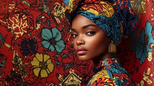 非洲风情美女与传统服饰