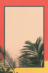 热带植物边框背景图