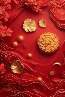中秋佳节月饼喜庆装饰图