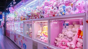 娃娃机里的可爱毛绒玩偶