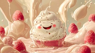 可爱笑脸纸杯蛋糕甜蜜时刻