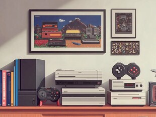 复古游戏机与怀旧游戏海报