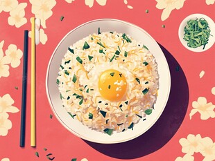 美味蛋炒饭插画