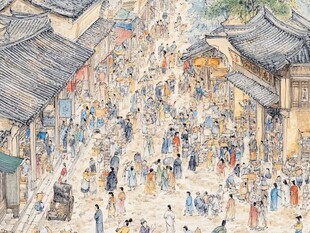 古代热闹街市繁华景象