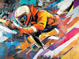 动感赛车手的炫彩瞬间